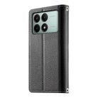 For Redmi K70E / Xiaomi Poco X6 Pro Stitching Multi-card Zipper Wallet Leather Phone Case with Short Strap(Black) - 3