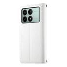 For Redmi K70E / Xiaomi Poco X6 Pro Stitching Multi-card Zipper Wallet Leather Phone Case with Short Strap(White) - 3