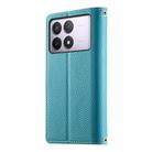 For Redmi K70 / K70 Pro / Poco F6 Pro Stitching Multi-card Zipper Wallet Leather Phone Case with Short Strap(Blue) - 3