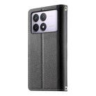 For Redmi K70 / K70 Pro / Poco F6 Pro Stitching Multi-card Zipper Wallet Leather Phone Case with Short Strap(Black) - 3