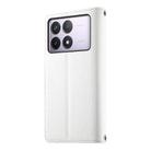 For Redmi K70 / K70 Pro / Poco F6 Pro Stitching Multi-card Zipper Wallet Leather Phone Case with Short Strap(White) - 3