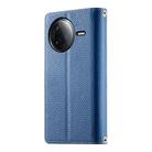 For Redmi K80 / K80 Pro / Poco F7 Pro Stitching Multi-card Zipper Wallet Leather Phone Case with Short Strap(Dark Blue) - 3