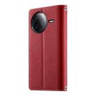 For Redmi K80 / K80 Pro / Poco F7 Pro Stitching Multi-card Zipper Wallet Leather Phone Case with Short Strap(Red) - 3