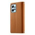 For Redmi Note 12 4G Global / Note 12R Pro Stitching Multi-card Zipper Wallet Leather Phone Case with Short Strap(Brown) - 3