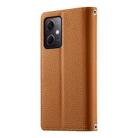 For Redmi Note 12 5G Global / Xiaomi Poco X5 Stitching Multi-card Zipper Wallet Leather Phone Case with Short Strap(Brown) - 3