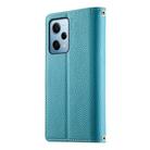 For Redmi Note 12 Pro 5G Global Stitching Multi-card Zipper Wallet Leather Phone Case with Short Strap(Blue) - 3