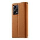 For Redmi Note12 Pro+ Global / Note12 Explorer Stitching Multi-card Zipper Wallet Leather Phone Case with Short Strap(Brown) - 3