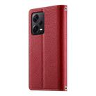 For Redmi Note12 Pro+ Global / Note12 Explorer Stitching Multi-card Zipper Wallet Leather Phone Case with Short Strap(Red) - 3