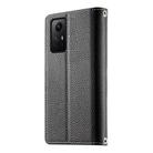 For Redmi Note 12S 4G / Note 11 4G Global Stitching Multi-card Zipper Wallet Leather Phone Case with Short Strap(Black) - 3