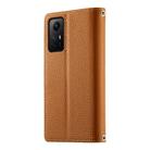 For Redmi Note 12S 4G / Note 11 4G Global Stitching Multi-card Zipper Wallet Leather Phone Case with Short Strap(Brown) - 3