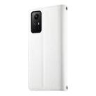 For Redmi Note 12S 4G / Note 11 4G Global Stitching Multi-card Zipper Wallet Leather Phone Case with Short Strap(White) - 3