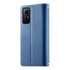 For Redmi Note 12S 4G / Note 11 4G Global Stitching Multi-card Zipper Wallet Leather Phone Case with Short Strap(Dark Blue) - 3