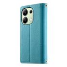 For Redmi Note 13 4G Global Stitching Multi-card Zipper Wallet Leather Phone Case with Short Strap(Blue) - 3