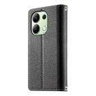 For Redmi Note 13 4G Global Stitching Multi-card Zipper Wallet Leather Phone Case with Short Strap(Black) - 3