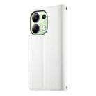 For Redmi Note 13 4G Global Stitching Multi-card Zipper Wallet Leather Phone Case with Short Strap(White) - 3