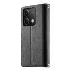 For Redmi Note 13 5G Global Stitching Multi-card Zipper Wallet Leather Phone Case with Short Strap(Black) - 3