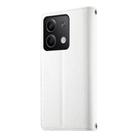 For Redmi Note 13 5G Global Stitching Multi-card Zipper Wallet Leather Phone Case with Short Strap(White) - 3