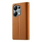 For Redmi Note 13 Pro 4G / Poco M6 Pro Stitching Multi-card Zipper Wallet Leather Phone Case with Short Strap(Brown) - 3