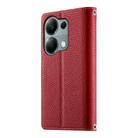 For Redmi Note 13 Pro 4G / Poco M6 Pro Stitching Multi-card Zipper Wallet Leather Phone Case with Short Strap(Red) - 3