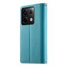 For Redmi Note 13 Pro / Xiaomi Poco X6 Stitching Multi-card Zipper Wallet Leather Phone Case with Short Strap(Blue) - 3