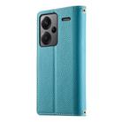 For Redmi Note 13 Pro+ Global Stitching Multi-card Zipper Wallet Leather Phone Case with Short Strap(Blue) - 3