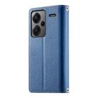 For Redmi Note 13 Pro+ Global Stitching Multi-card Zipper Wallet Leather Phone Case with Short Strap(Dark Blue) - 3
