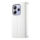 For Redmi Note 14 4G 163.25mm Stitching Multi-card Zipper Wallet Leather Phone Case with Short Strap(White) - 3