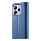 For Redmi Note 14 4G 163.25mm Stitching Multi-card Zipper Wallet Leather Phone Case with Short Strap(Dark Blue) - 3