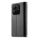 For Redmi Note 14 5G Global Stitching Multi-card Zipper Wallet Leather Phone Case with Short Strap(Black) - 3