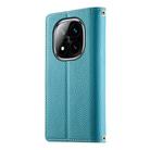 For Redmi Note 14 Pro 4G Stitching Multi-card Zipper Wallet Leather Phone Case with Short Strap(Blue) - 3