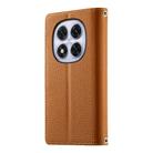 For Redmi Note 14 Pro 5G / Note 14 Pro+ 5G Stitching Multi-card Zipper Wallet Leather Phone Case with Short Strap(Brown) - 3