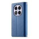 For Redmi Note 14 Pro 5G / Note 14 Pro+ 5G Stitching Multi-card Zipper Wallet Leather Phone Case with Short Strap(Dark Blue) - 3