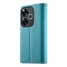 For Redmi Turbo 3 / Xiaomi Poco F6 Stitching Multi-card Zipper Wallet Leather Phone Case with Short Strap(Blue) - 3