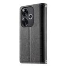 For Redmi Turbo 3 / Xiaomi Poco F6 Stitching Multi-card Zipper Wallet Leather Phone Case with Short Strap(Black) - 3