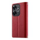 For Redmi Turbo 3 / Xiaomi Poco F6 Stitching Multi-card Zipper Wallet Leather Phone Case with Short Strap(Red) - 3