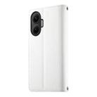 For Redmi Turbo 4 Pro / Xiaomi Poco F7 Stitching Multi-card Zipper Wallet Leather Phone Case with Short Strap(White) - 3