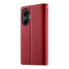 For Redmi Turbo 4 Pro / Xiaomi Poco F7 Stitching Multi-card Zipper Wallet Leather Phone Case with Short Strap(Red) - 3