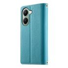 For Redmi Turbo 4 / Xiaomi Poco X7 Pro Stitching Multi-card Zipper Wallet Leather Phone Case with Short Strap(Blue) - 3