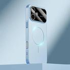 For iPhone 16 Plus Kalebol Large Window MagSafe Frosted PC Phone Case(Sierra Blue) - 1