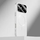 For iPhone 16 Kalebol Large Window MagSafe Frosted PC Phone Case(White) - 1