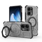 For OPPO Reno13 5G Global J-20 Solid Color MagSafe Magnetic TPU+PC Phone Case(Grey) - 1