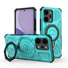 For OPPO Reno14 Pro 5G Global J-20 Solid Color MagSafe Magnetic TPU+PC Phone Case(Lake Blue) - 1