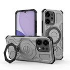 For OPPO Reno14 5G Global J-20 Solid Color MagSafe Magnetic TPU+PC Phone Case(Grey) - 1