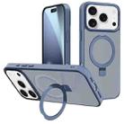 For iPhone 17 Pro Max Kalebol Metal Lens Frame MagSafe Holder Frosted PC Phone Case(Sierra Blue) - 1