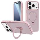 For iPhone 17 Pro Kalebol Metal Lens Frame MagSafe Holder Frosted PC Phone Case(Pink) - 1