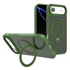 For iPhone 17 Air Kalebol Metal Lens Frame MagSafe Holder Frosted PC Phone Case(Dark Green) - 1