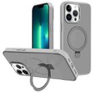 For iPhone 13 Pro Max Kalebol Metal Lens Frame MagSafe Holder Frosted PC Phone Case(Grey) - 1