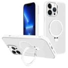 For iPhone 13 Pro Kalebol Metal Lens Frame MagSafe Holder Frosted PC Phone Case(Frosted White) - 1