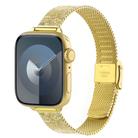 For Apple Watch 46mm / 49mm / 45mm / 44mm Milanese Embossed Metal Watch Band(Gold Rose) - 1