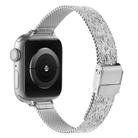For Apple Watch 42mm / 41mm / 40mm / 38mm Milanese Embossed Metal Watch Band(Silver Rose) - 2